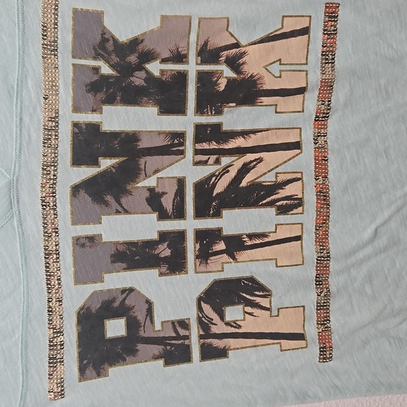 Victoria's Secret Light Teal V-Neck Tee - Picture 2 of 4